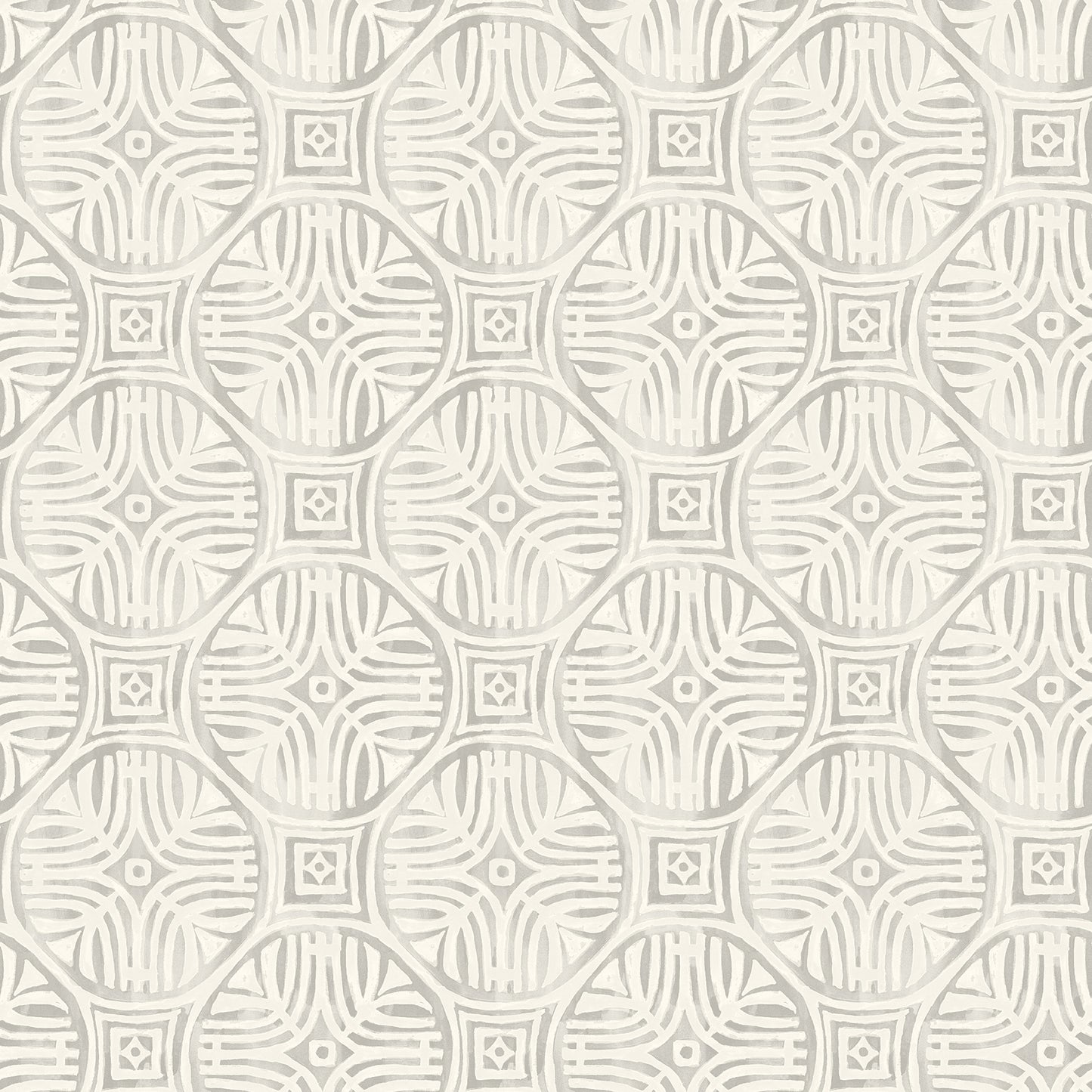 Chesapeake Sandee Grey Medallion Wallpaper, 20.5-in by 33-ft