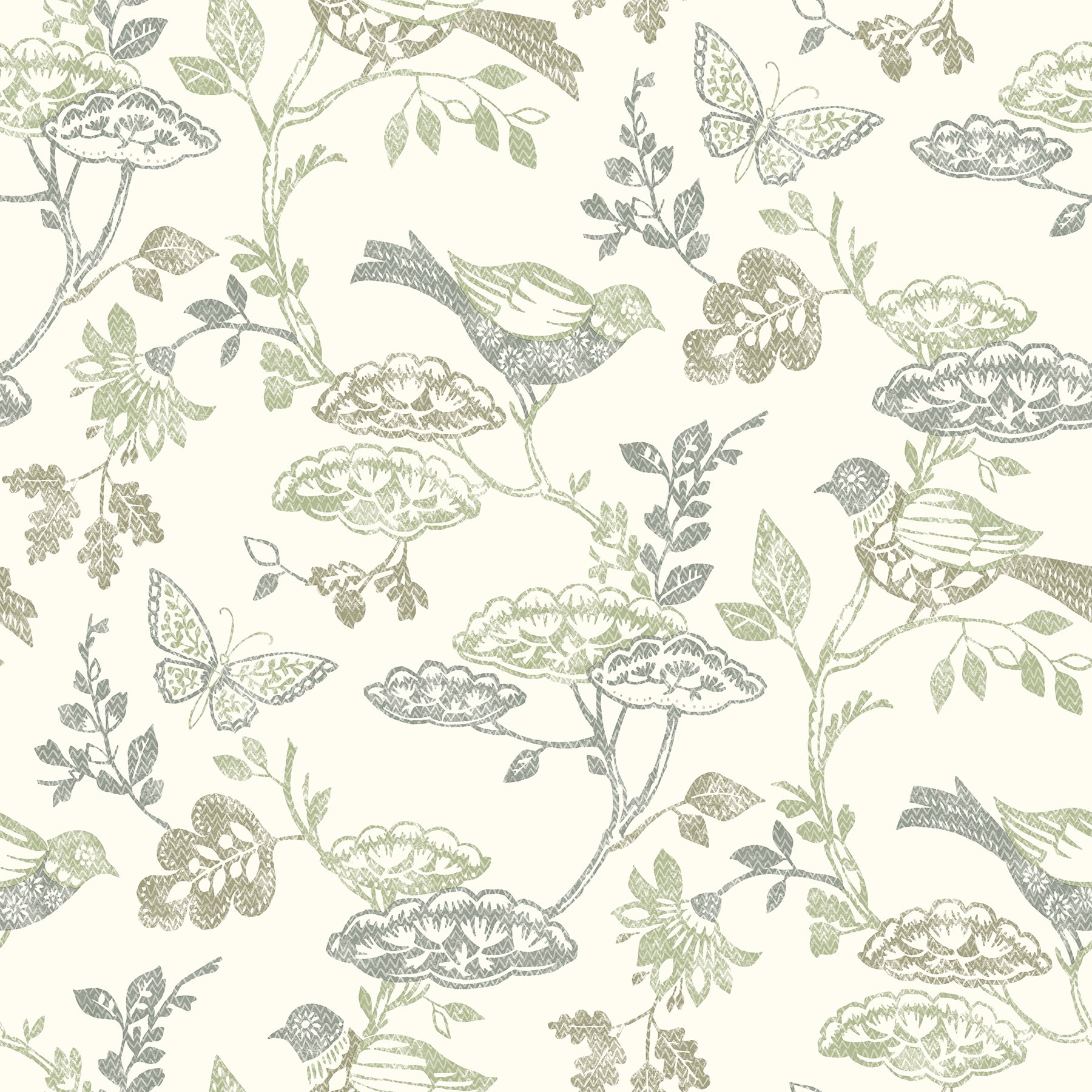 Chesapeake Malmo Green Trail Wallpaper, 20.5-in by 33-ft