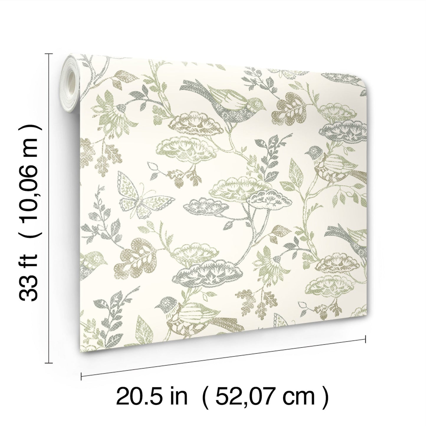 Chesapeake Malmo Green Trail Wallpaper, 20.5-in by 33-ft