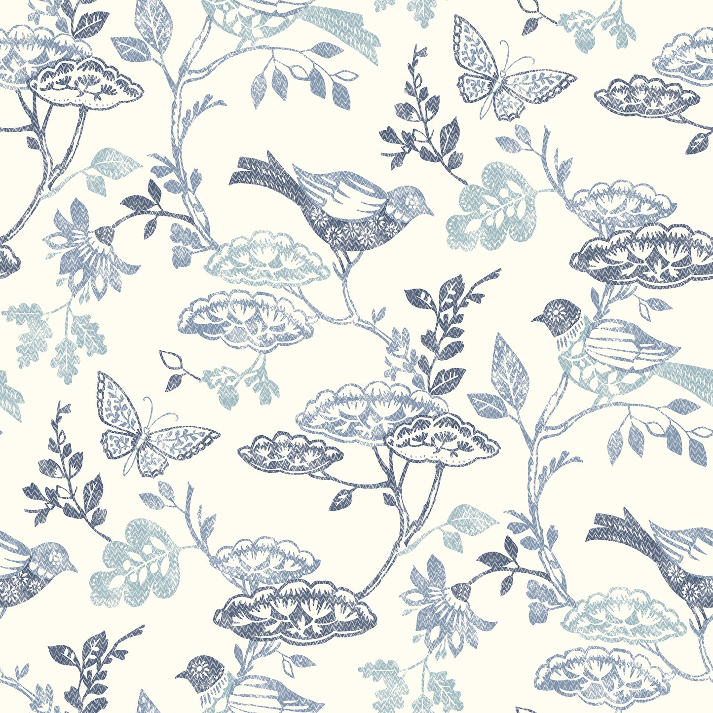 Chesapeake Malmo Blue Trail Wallpaper, 20.5-in by 33-ft