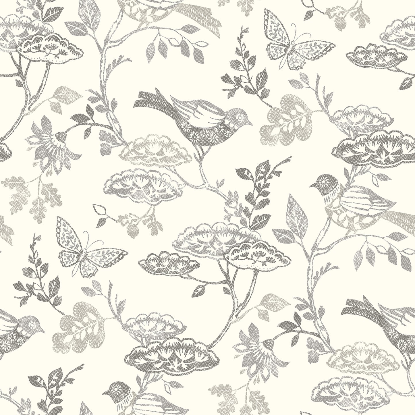 Chesapeake Malmo Black Trail Wallpaper, 20.5-in by 33-ft