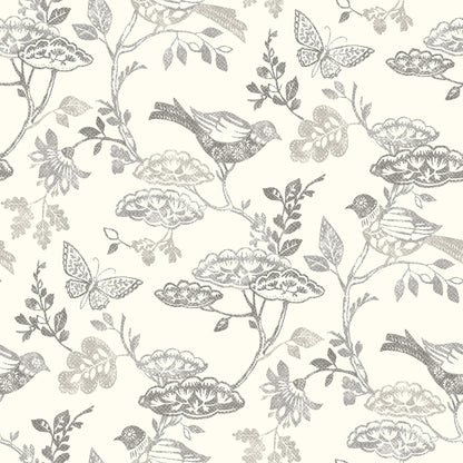 Chesapeake Malmo Black Trail Wallpaper, 20.5-in by 33-ft