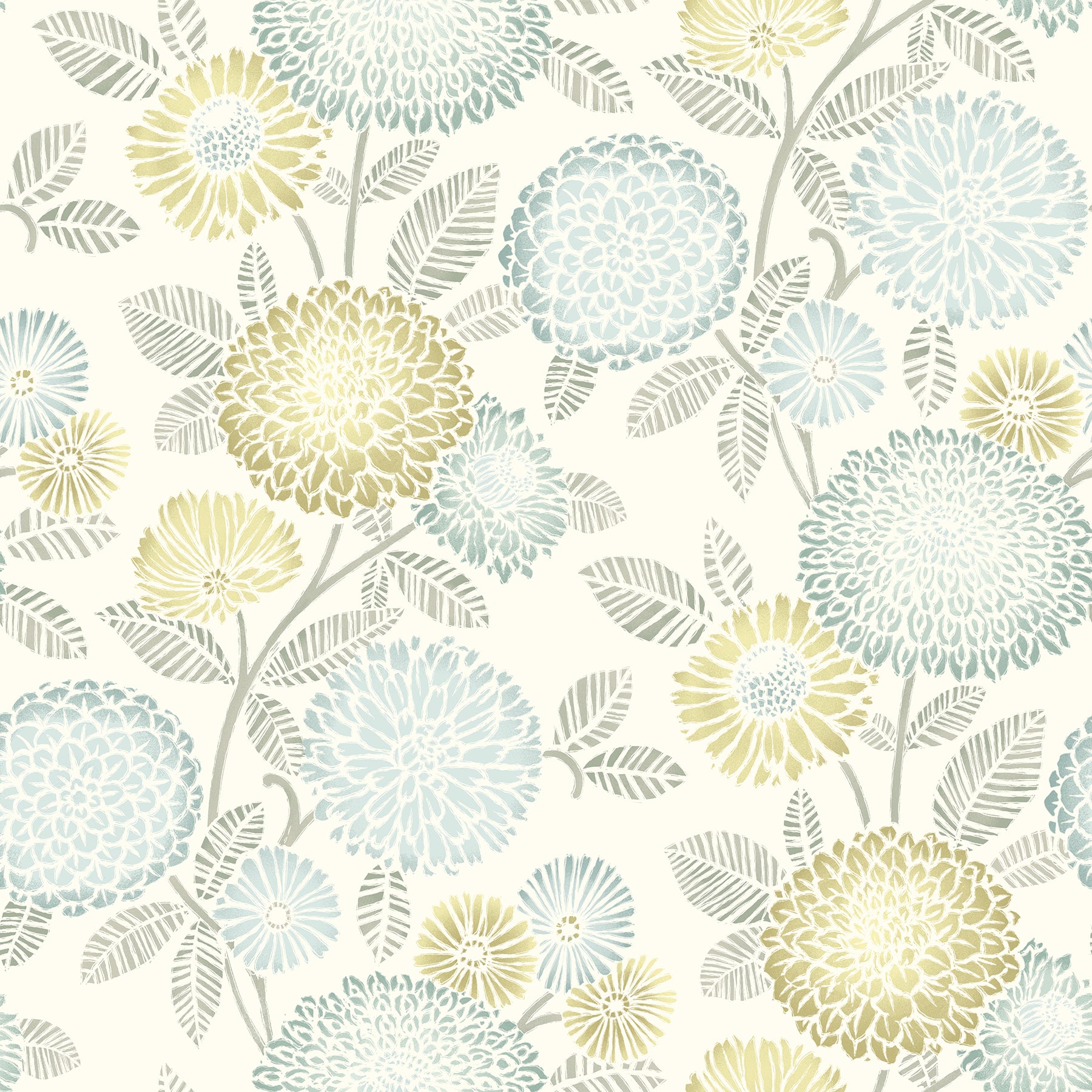 Chesapeake Zalipie Lime Floral Trail Wallpaper, 20.5-in by 33-ft