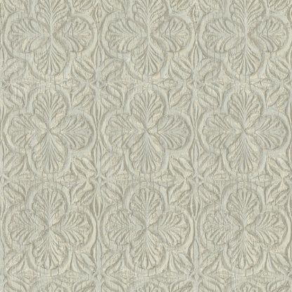 Chesapeake Karachi Light Blue Wooden Damask Wallpaper, 20.5-in by 33-ft