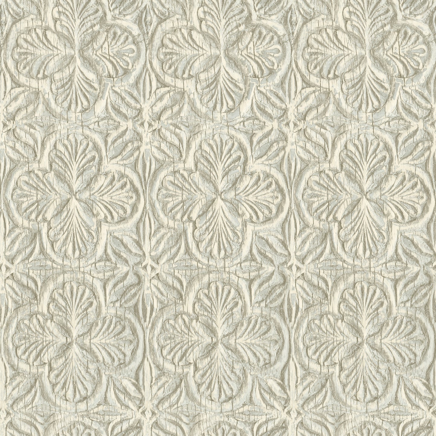 Chesapeake Karachi Aqua Wooden Damask Wallpaper, 20.5-in by 33-ft