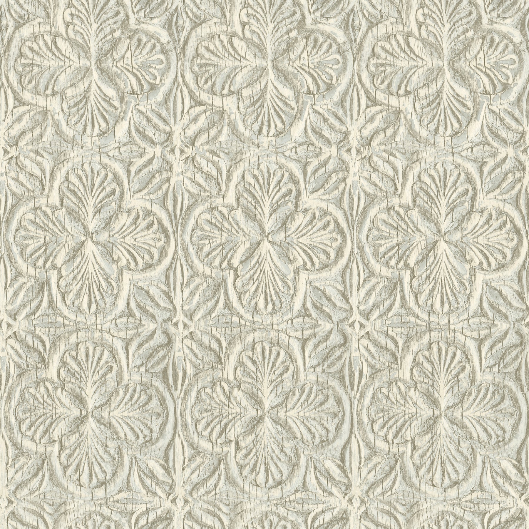 Chesapeake Karachi Aqua Wooden Damask Wallpaper, 20.5-in by 33-ft