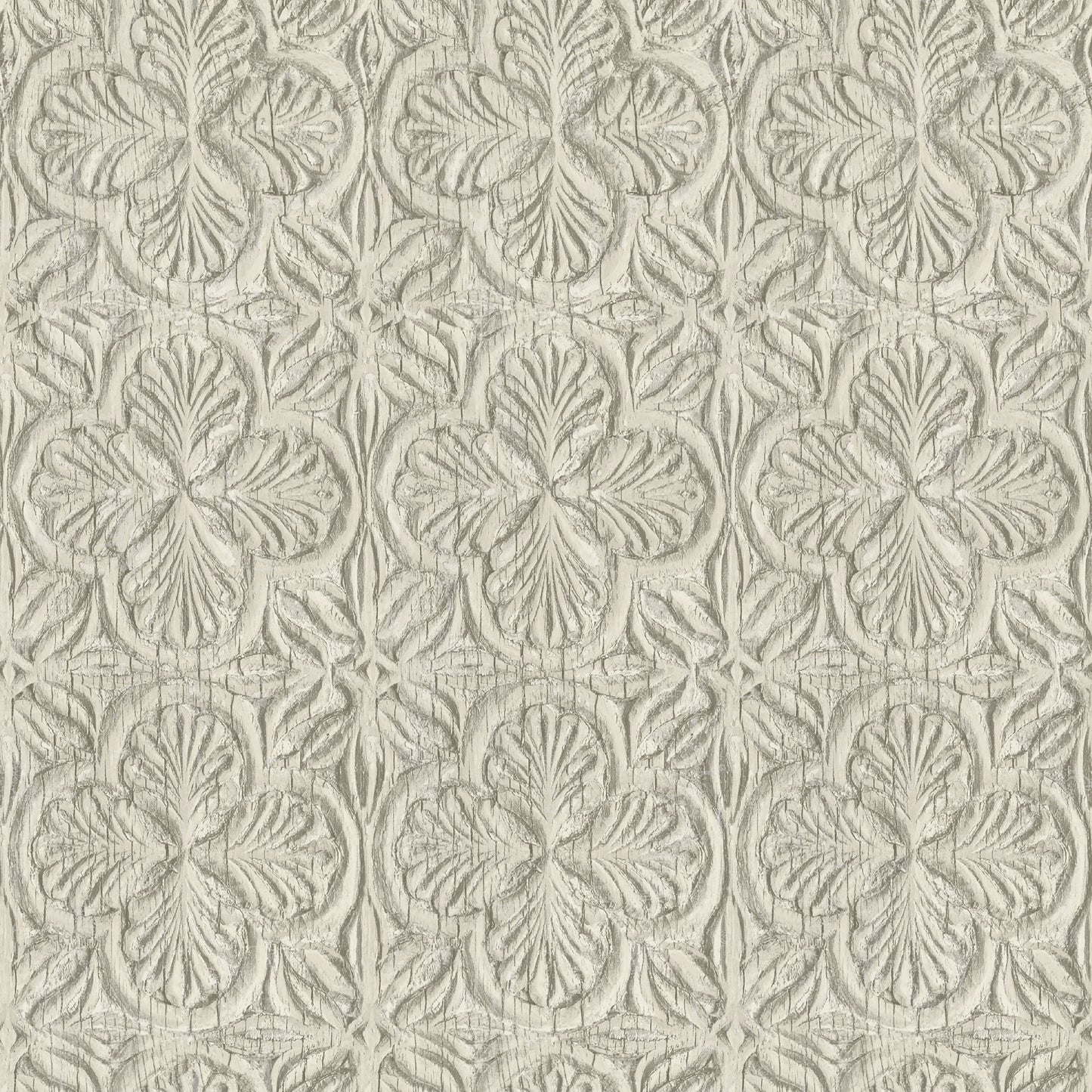 Chesapeake Karachi Taupe Wooden Damask Wallpaper, 20.5-in by 33-ft