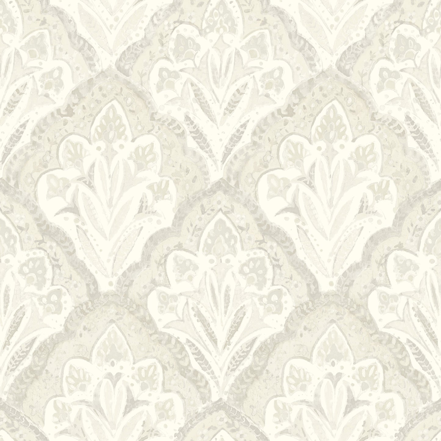 Chesapeake Mimir Dove Quilted Damask Wallpaper, 20.5-in by 33-ft