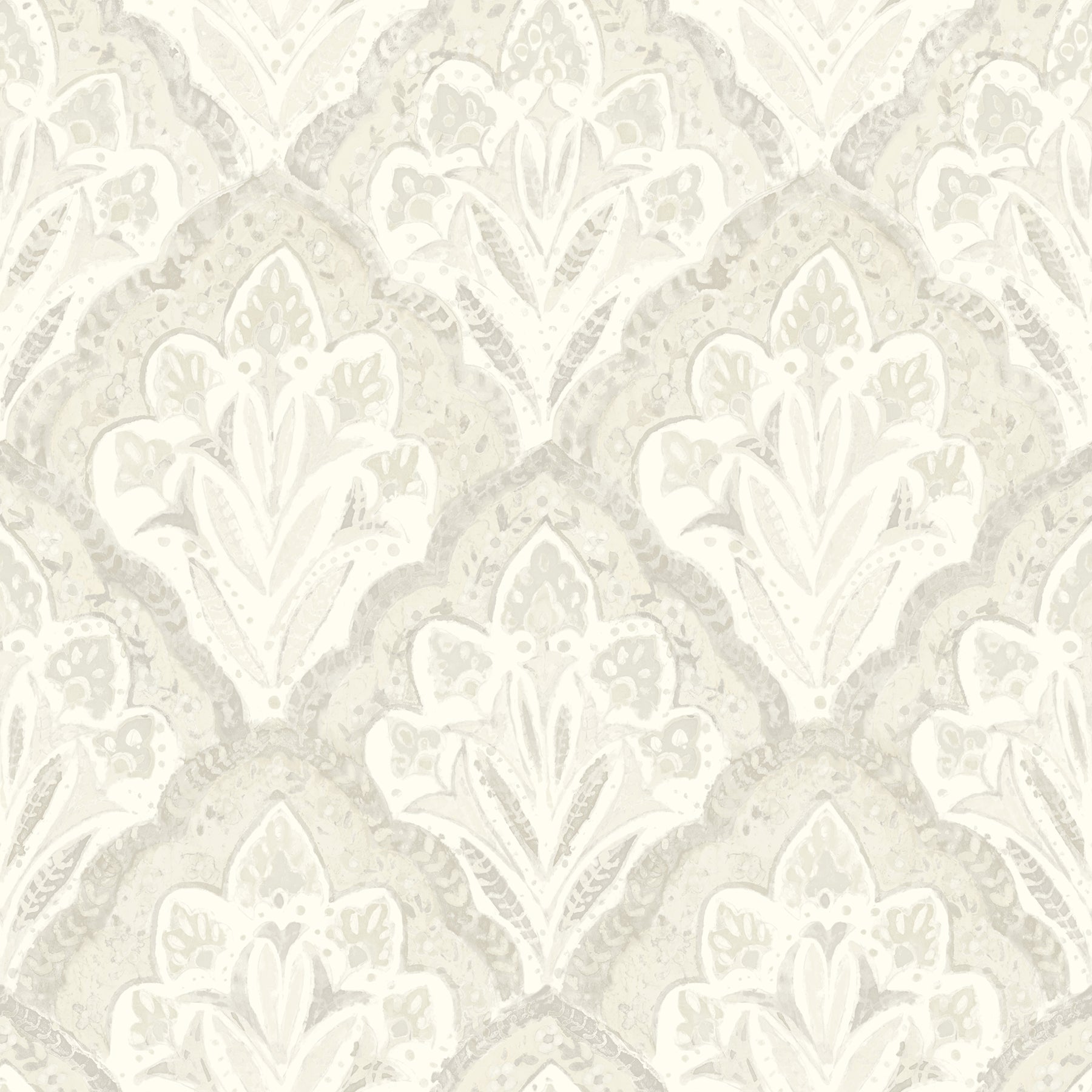 Chesapeake Mimir Dove Quilted Damask Wallpaper, 20.5-in by 33-ft