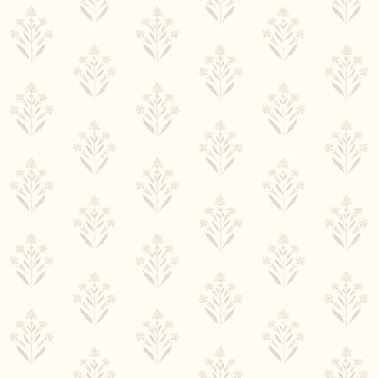 Chesapeake Kova Dove Floral Crest Wallpaper, 20.5-in by 33-ft