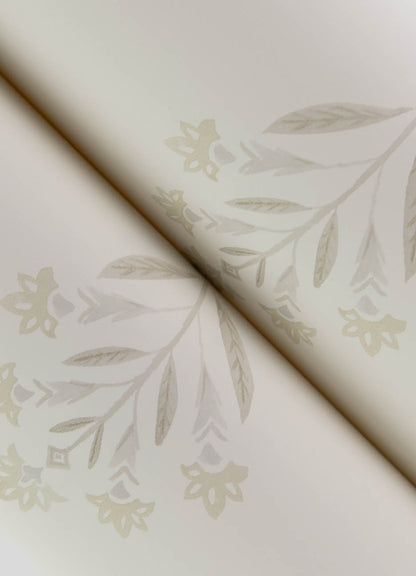 Chesapeake Kova Dove Floral Crest Wallpaper, 20.5-in by 33-ft