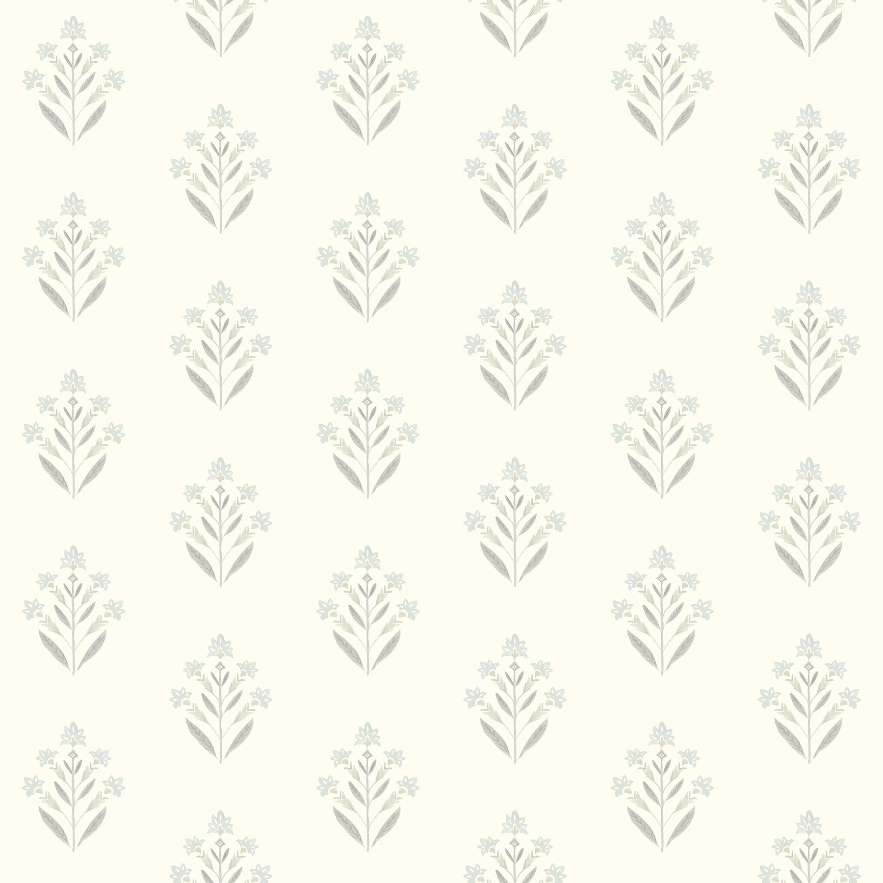 Chesapeake Kova Light Blue Floral Crest Wallpaper, 20.5-in by 33-ft