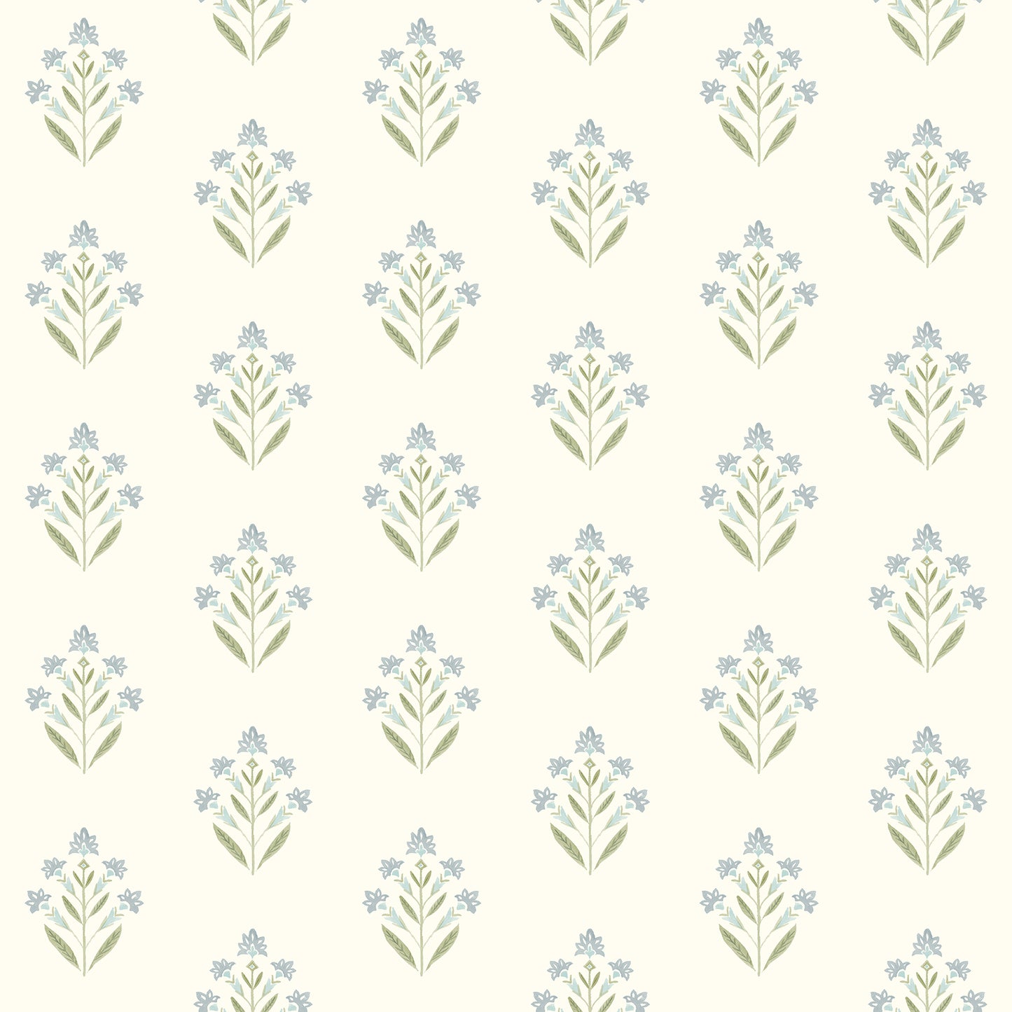 Chesapeake Kova Aquamarine Floral Crest Wallpaper, 20.5-in by 33-ft