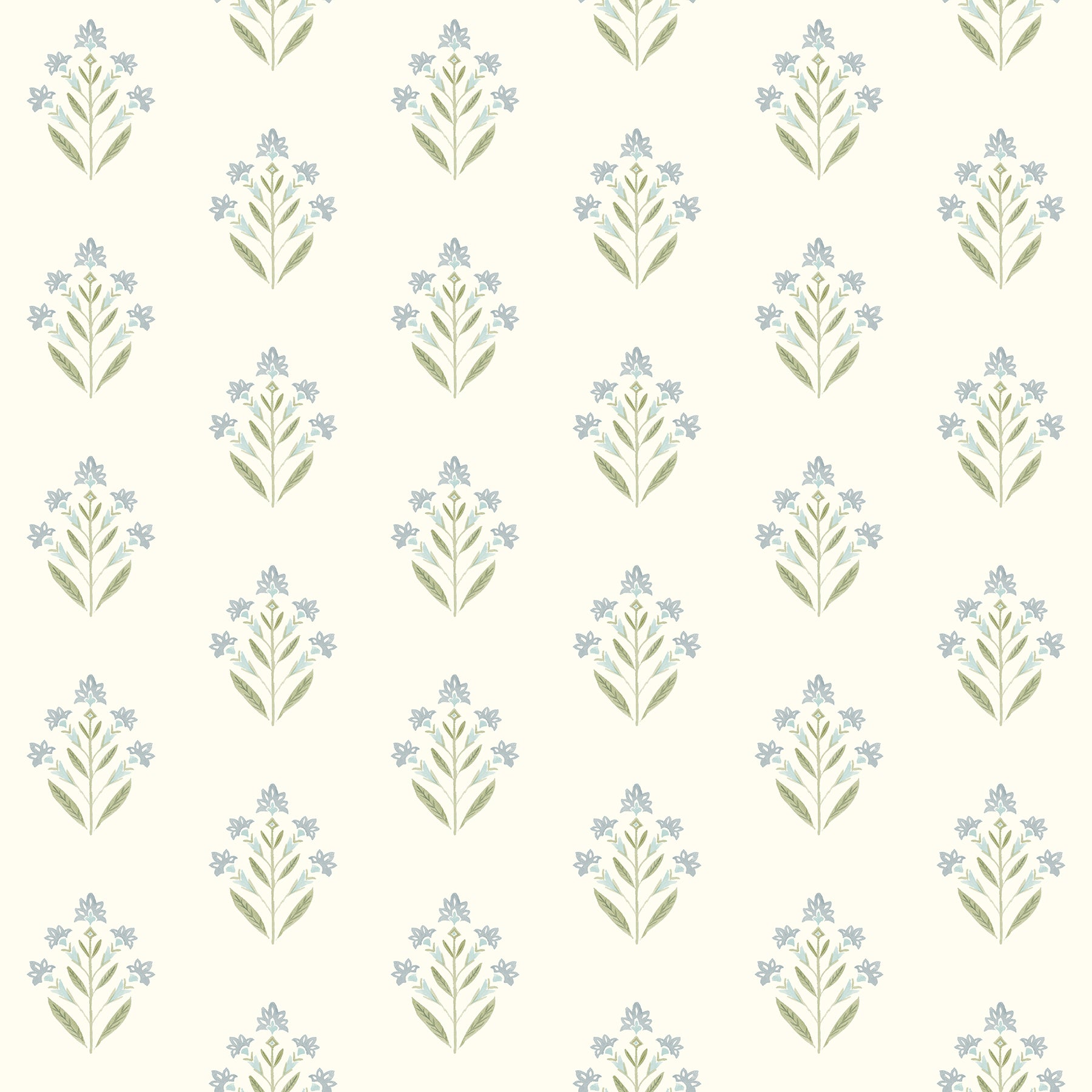 Chesapeake Kova Aquamarine Floral Crest Wallpaper, 20.5-in by 33-ft