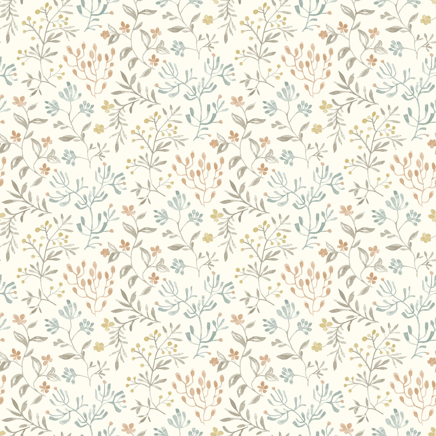 Chesapeake Tarragon Pastel Dainty Meadow Wallpaper, 20.5-in by 33-ft