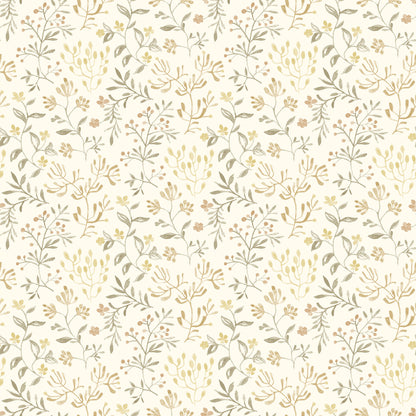 Chesapeake Tarragon Honey Dainty Meadow Wallpaper, 20.5-in by 33-ft