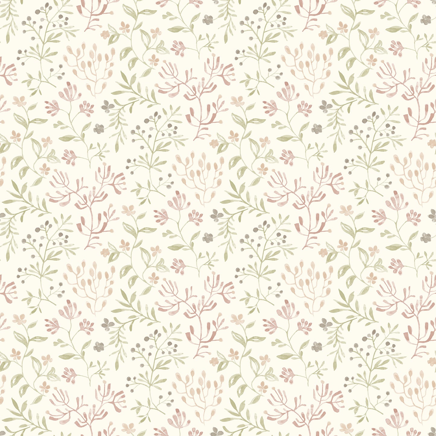 Chesapeake Tarragon Blush Dainty Meadow Wallpaper, 20.5-in by 33-ft