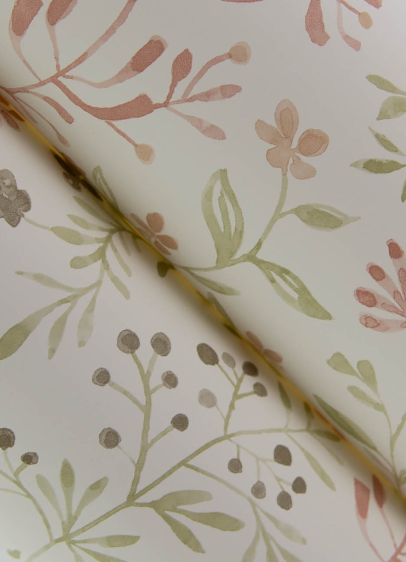 Chesapeake Tarragon Blush Dainty Meadow Wallpaper, 20.5-in by 33-ft