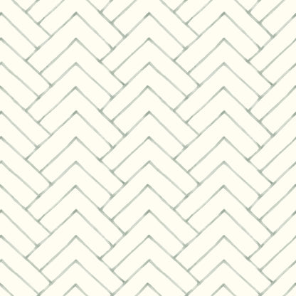 Chesapeake Oswin Teal Tiered Herringbone Wallpaper, 20.5-in by 33-ft