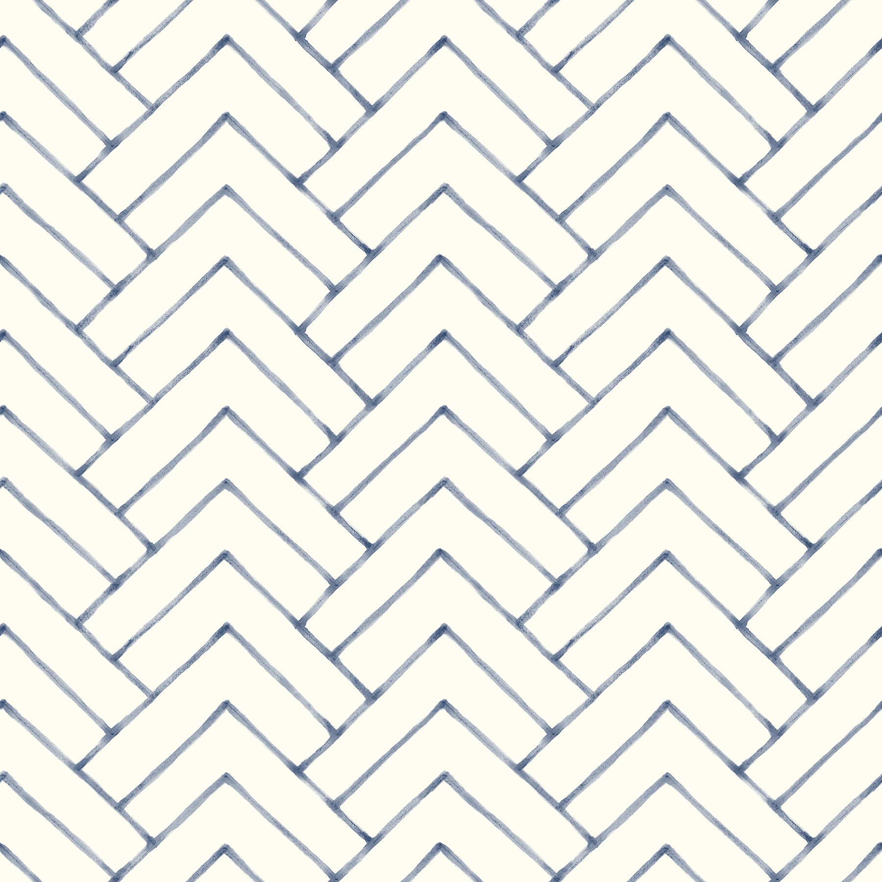 Chesapeake Oswin Navy Tiered Herringbone Wallpaper, 20.5-in by 33-ft