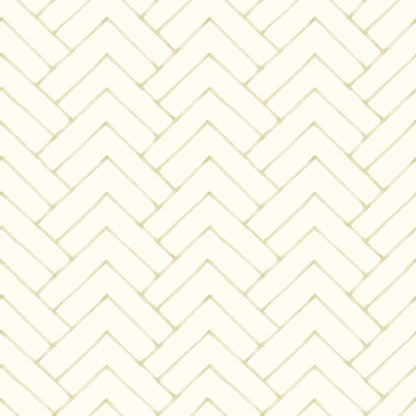 Chesapeake Oswin Light Yellow Tiered Herringbone Wallpaper, 20.5-in by 33-ft