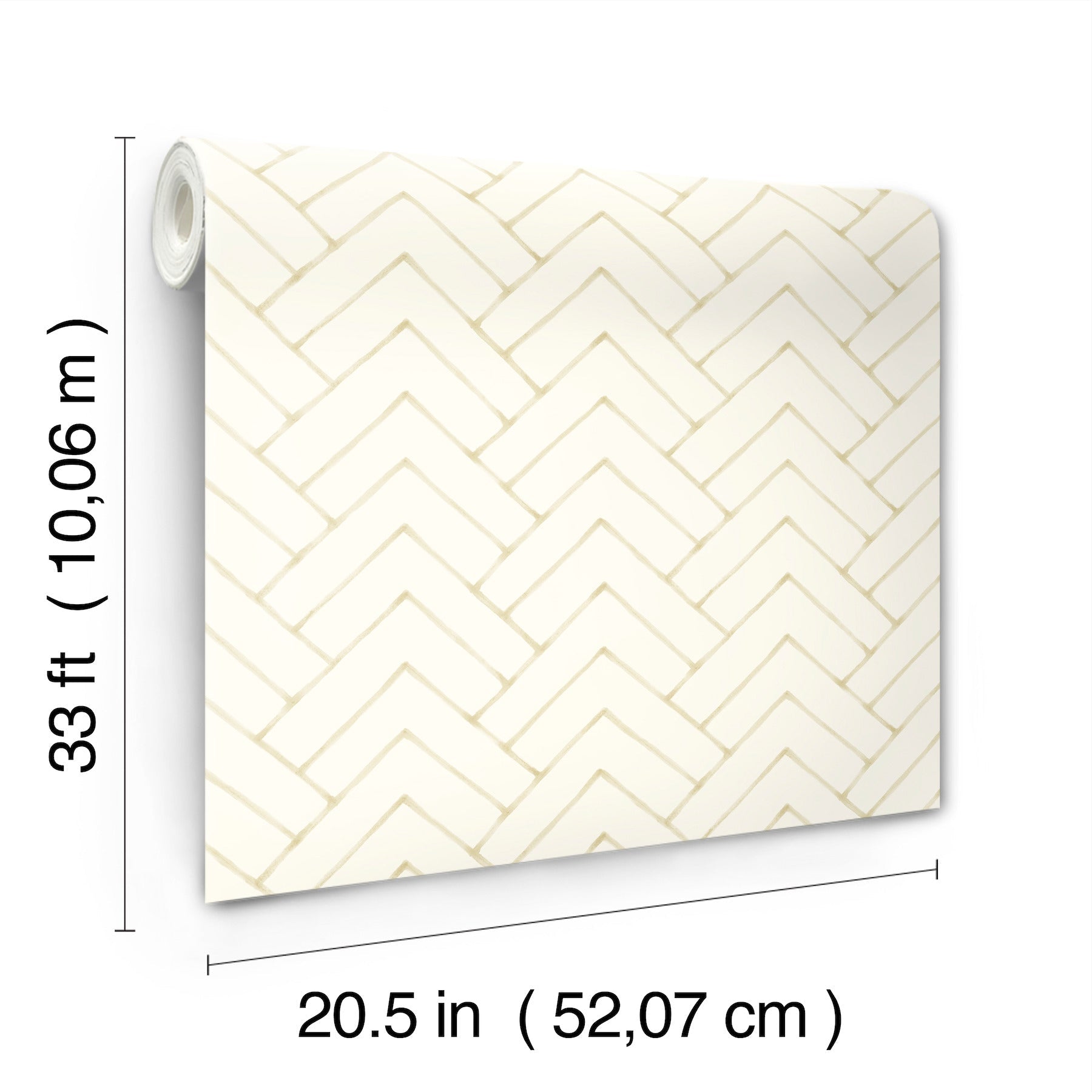 Chesapeake Oswin Light Yellow Tiered Herringbone Wallpaper, 20.5-in by 33-ft