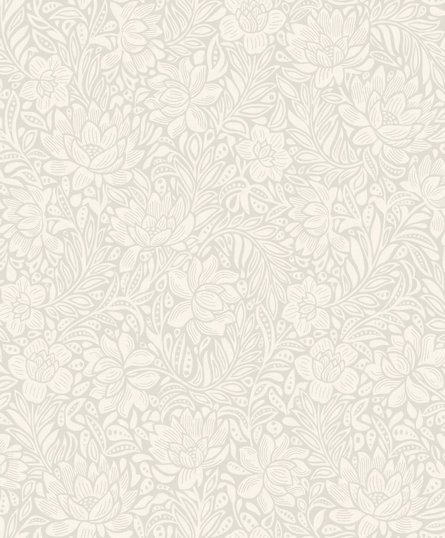 Eijffinger Zahara Light Grey Floral Wallpaper, 21.5-in by 33-ft