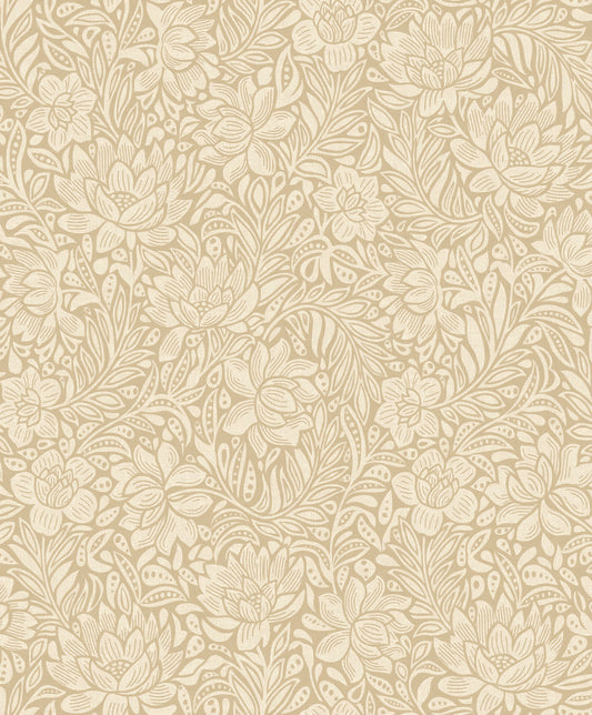 Eijffinger Zahara Wheat Floral Wallpaper, 21.5-in by 33-ft