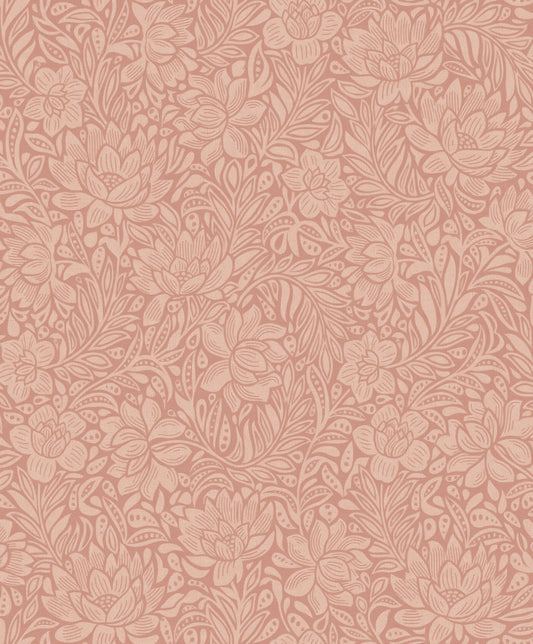 Eijffinger Zahara Coral Floral Wallpaper, 21.5-in by 33-ft