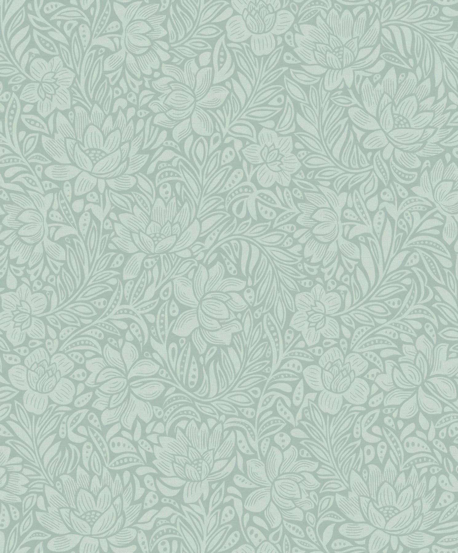 Eijffinger Zahara Seafoam Floral Wallpaper, 21.5-in by 33-ft