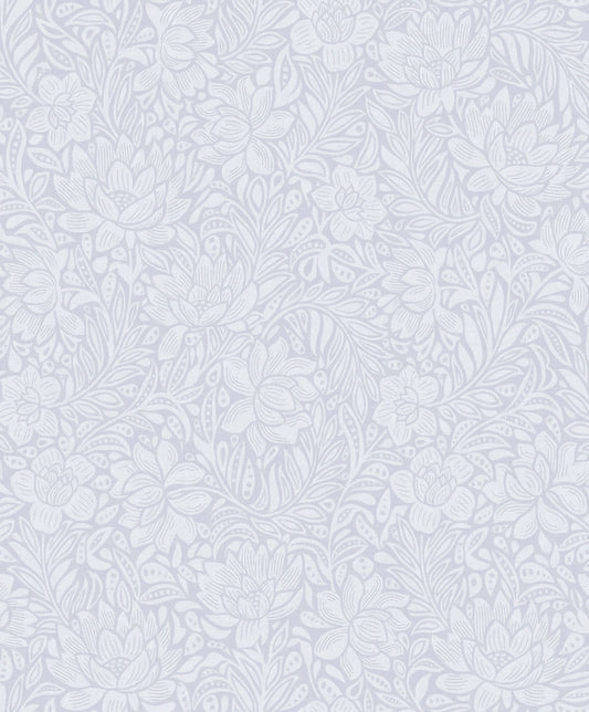 Eijffinger Zahara Periwinkle Floral Wallpaper, 21.5-in by 33-ft