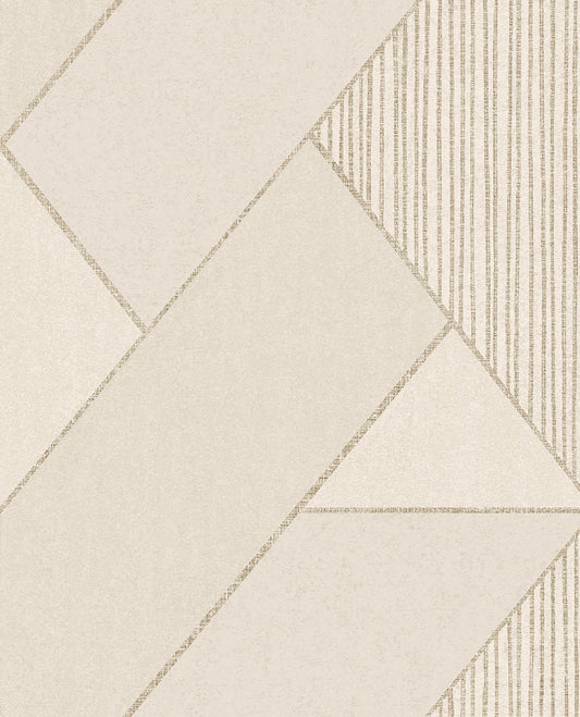 Eijffinger Art Cream Glam Geometric Wallpaper, 20.5-in by 33-ft