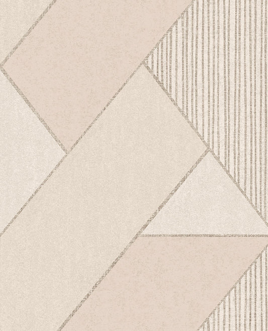 Eijffinger Art Peach Glam Geometric Wallpaper, 20.5-in by 33-ft