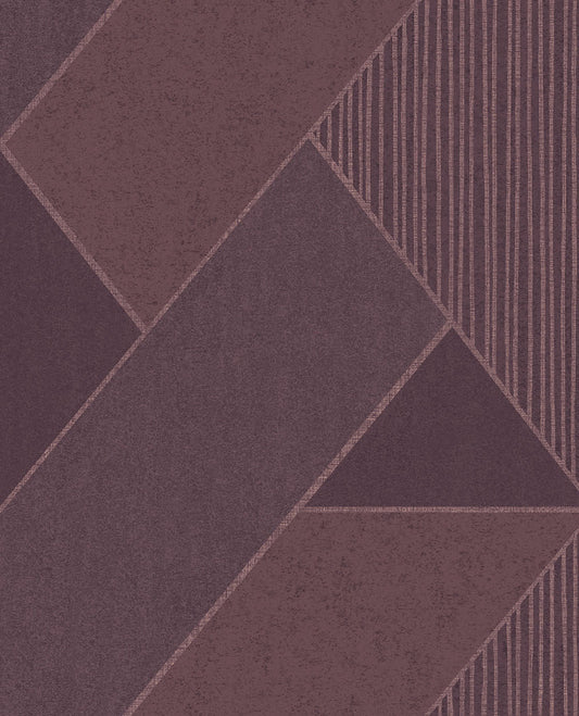 Eijffinger Art Plum Glam Geometric Wallpaper, 20.5-in by 33-ft