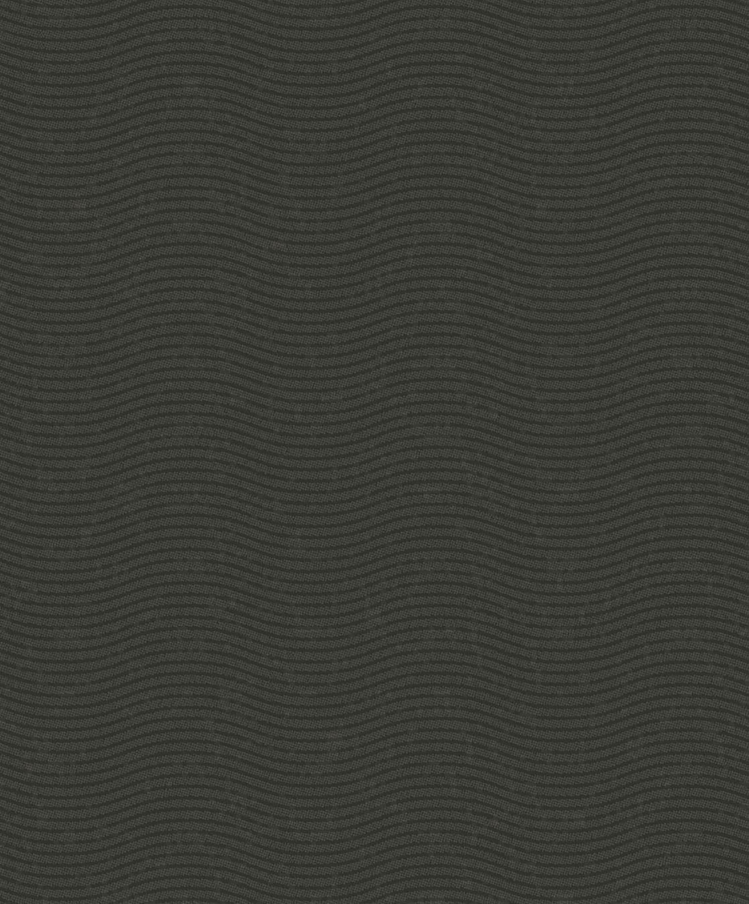 Eijffinger Curves Black Glittering Waves Wallpaper, 20.5-in by 33-ft