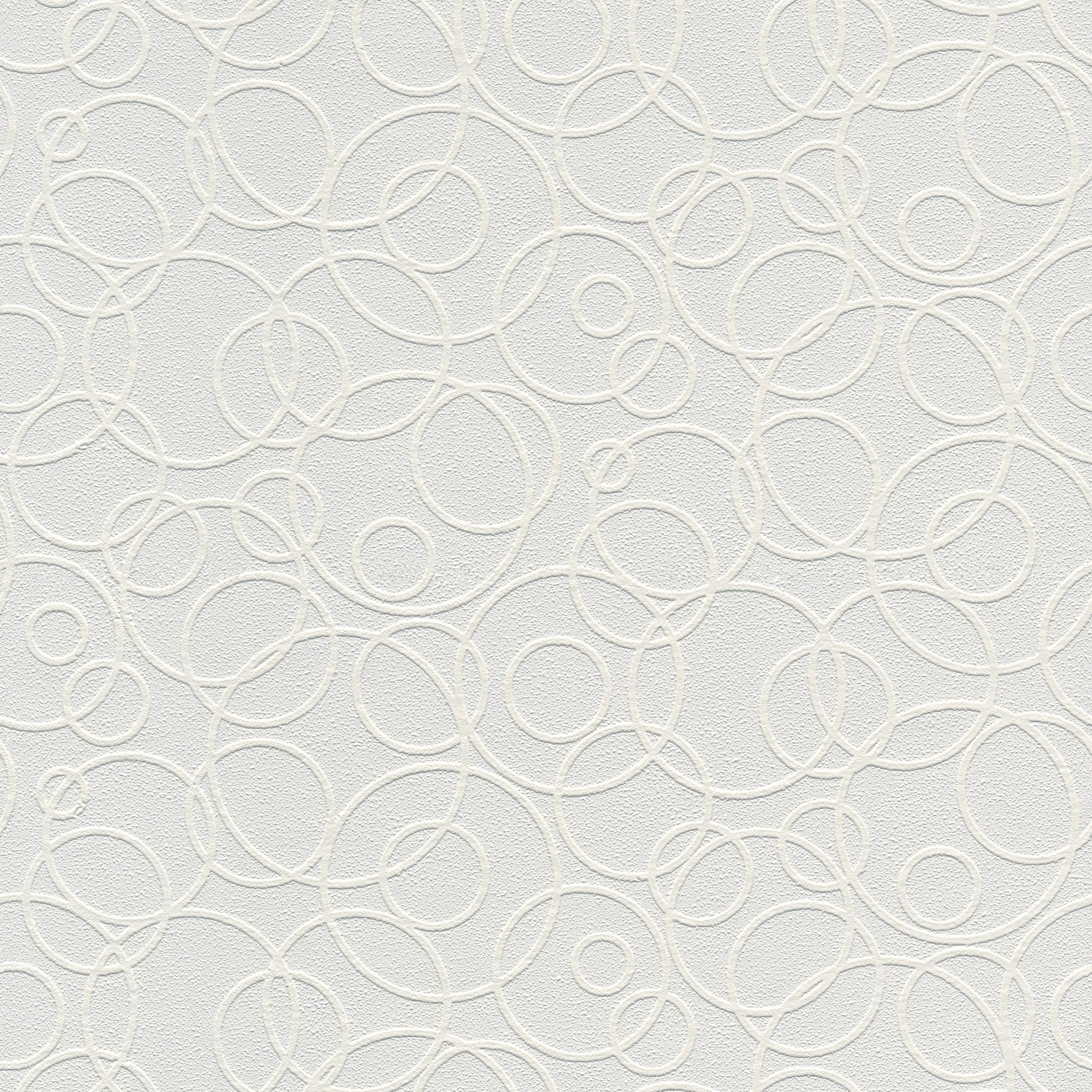 Brewster Artemisia White Circles Paintable Wallpaper, 20.9-in by 33-ft