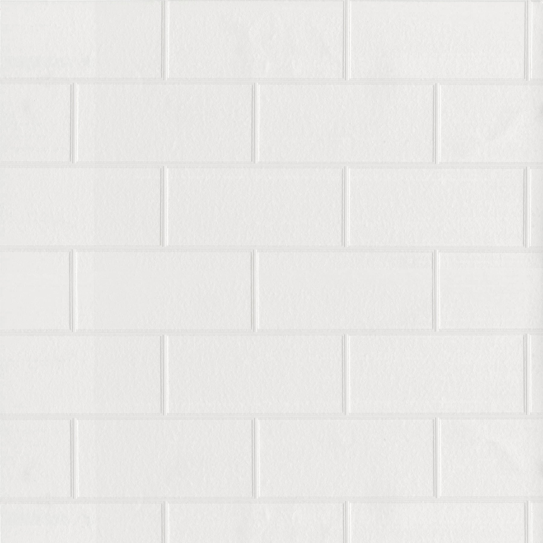 Brewster Galley White Subway Tile Paintable Wallpaper, 20.9-in by 33-ft