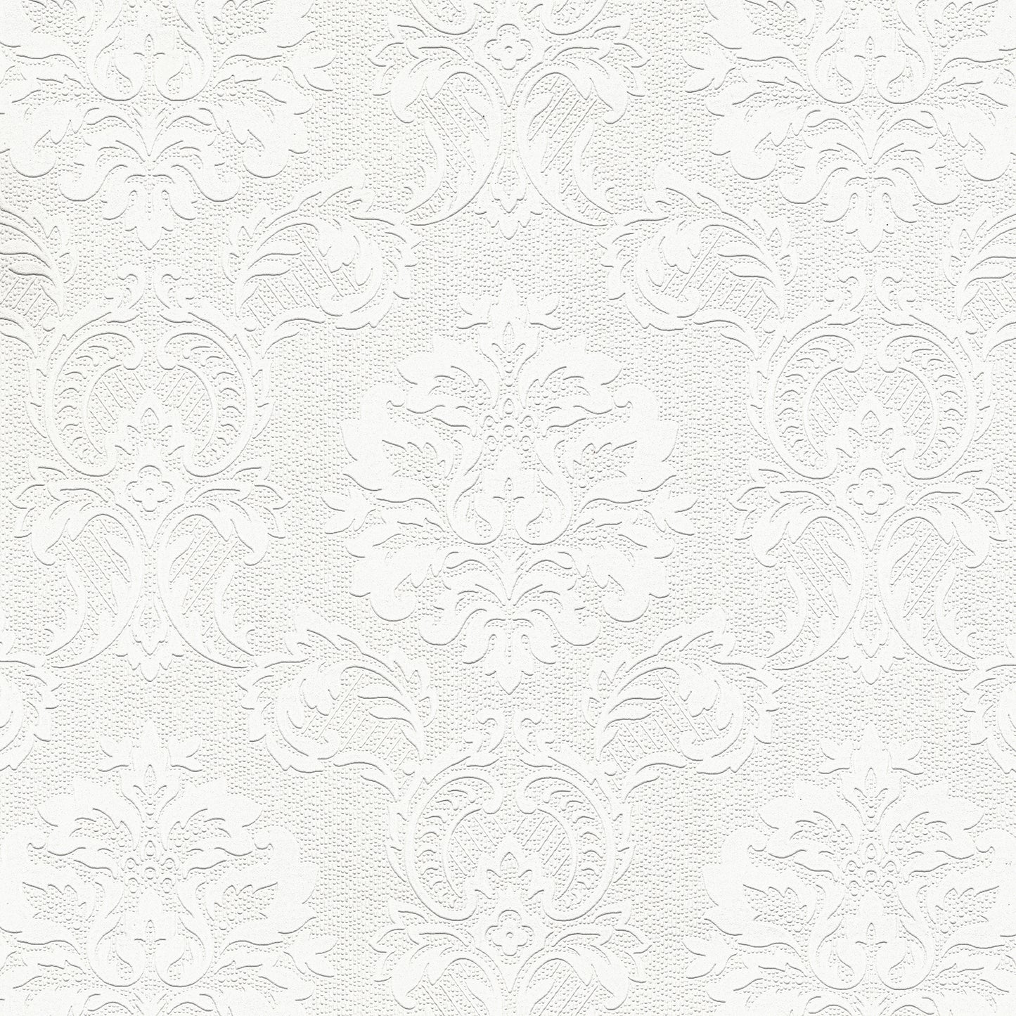 Brewster Plouf White Damask Paintable Wallpaper, 20.9-in by 33-ft