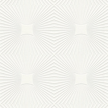 Brewster Silvie White Tin Burst Paintable Wallpaper, 20.9-in by 33-ft