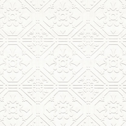 Brewster Brooklyn White Tin Paintable Wallpaper, 20.9-in by 33-ft