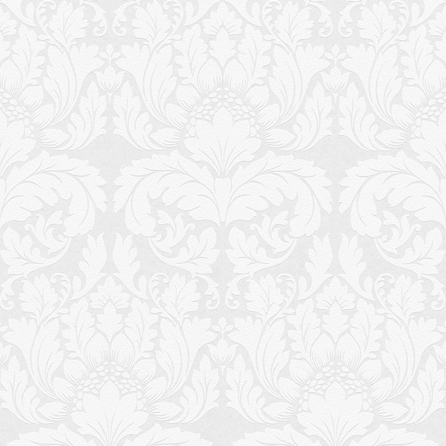 Brewster Jan White Damask Paintable Wallpaper, 20.9-in by 33-ft