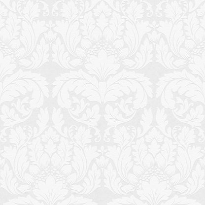 Brewster Jan White Damask Paintable Wallpaper, 20.9-in by 33-ft