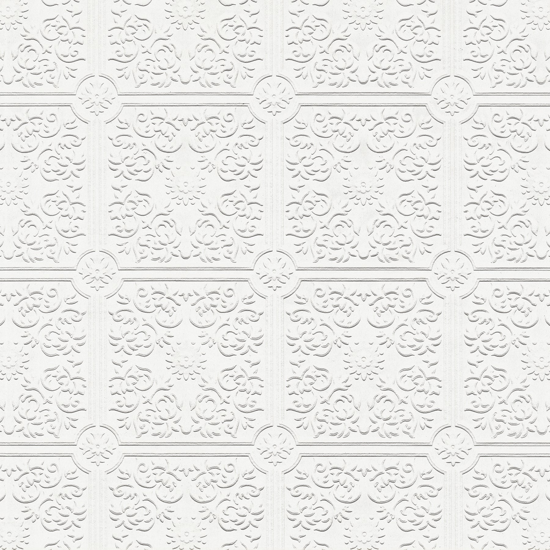 Brewster Nico White Square Paintable Wallpaper, 20.9-in by 33-ft