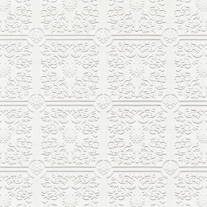 Brewster Nico White Square Paintable Wallpaper, 20.9-in by 33-ft