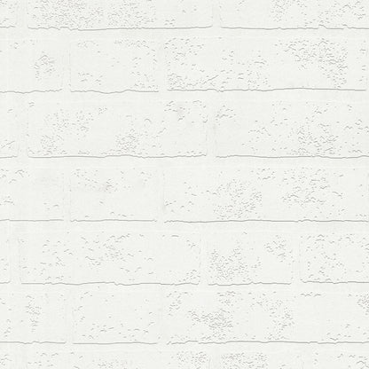 Brewster Bridgers White Exposed Brick Wall Paintable Wallpaper, 20.9-in by 33-ft