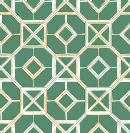 A-Street Prints Livia Green Trellis Wallpaper, 20.5-in by 33-ft