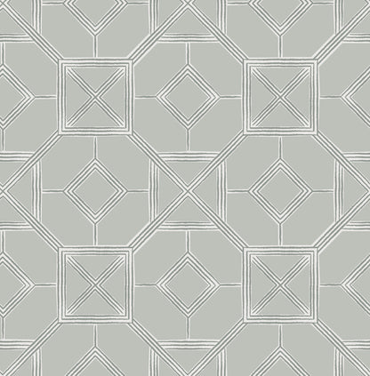 A-Street Prints Livia Grey Trellis Wallpaper, 20.5-in by 33-ft