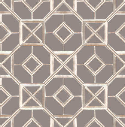 A-Street Prints Livia Mauve Trellis Wallpaper, 20.5-in by 33-ft