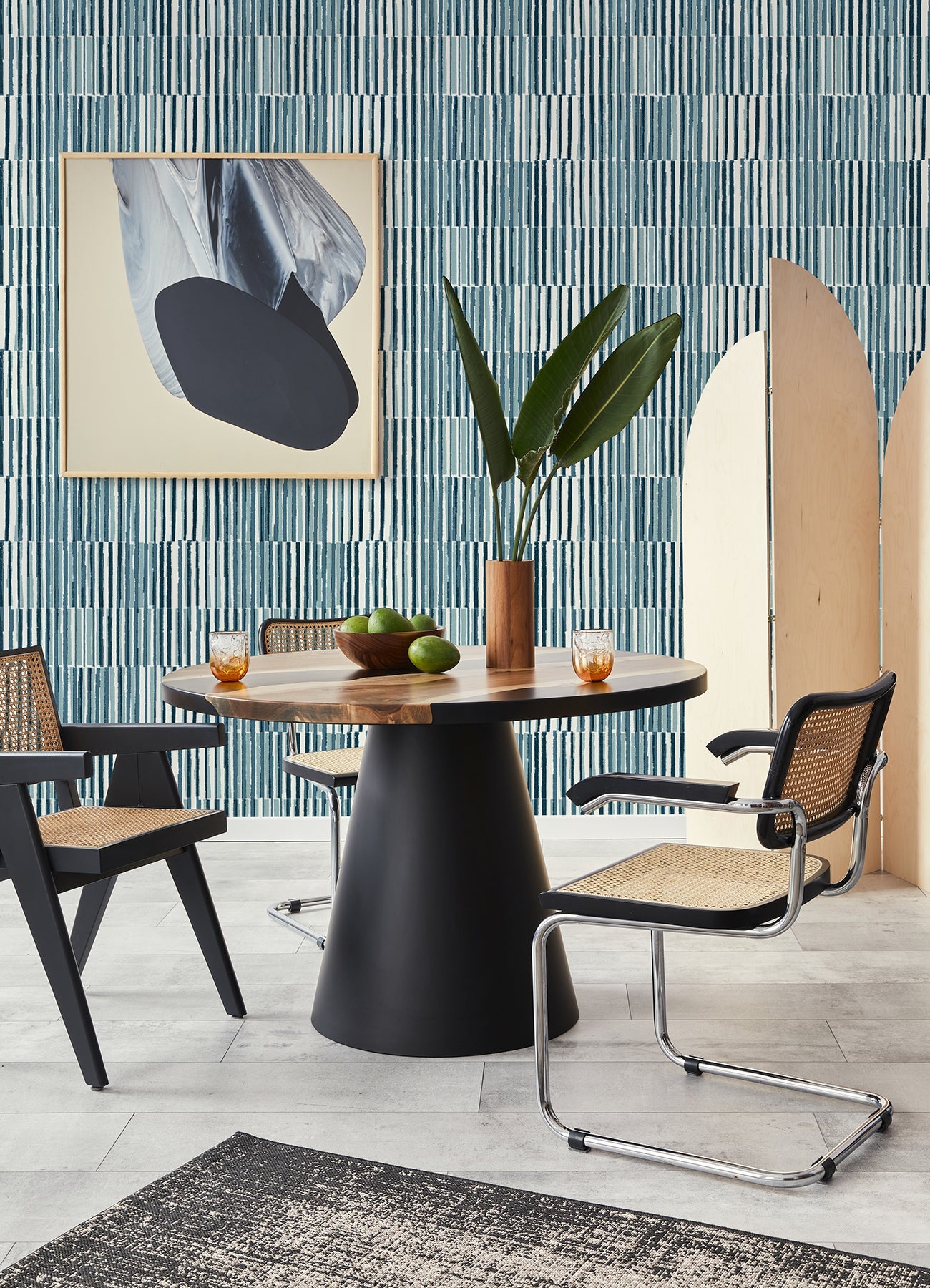 A-Street Prints Sabah Teal Stripe Wallpaper, 20.5-in by 33-ft