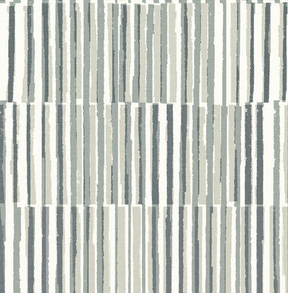 A-Street Prints Sabah Slate Stripe Wallpaper, 20.5-in by 33-ft